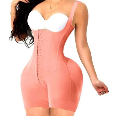 Women's Pink Stage 2 Faja Colombiana High Compression Girdles Post-Operative Open-Chest Sleeveless One-Piece Bodysuit Fajas Womenswear Garment Adjustable Casual Comfort Cute Elegant